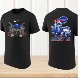 Buffalo Bills Burning The Midnight Oil Trucker Skull Football Fan T Shirt