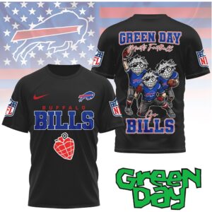 Buffalo Bills “Green Day Meets Football” Cartoon Fan T Shirt