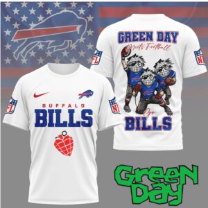 Buffalo Bills “Green Day Meets Football” Cartoon Fan T Shirt