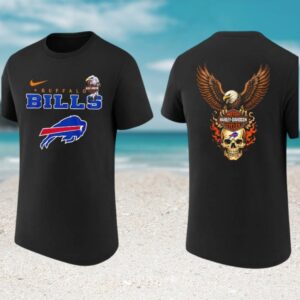 Buffalo Bills Harley Davidson Eagle Skull Fire Football Fan T Shirt Buffalo Bills Harley Davidson Eagle Skull Fire Football Fan T Shirt