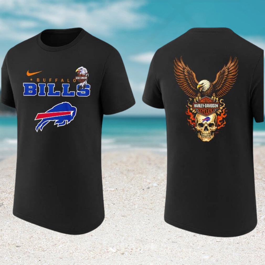 Buffalo Bills Harley Davidson Eagle Skull Fire Football Fan T Shirt Buffalo Bills Harley Davidson Eagle Skull Fire Football Fan T Shirt
