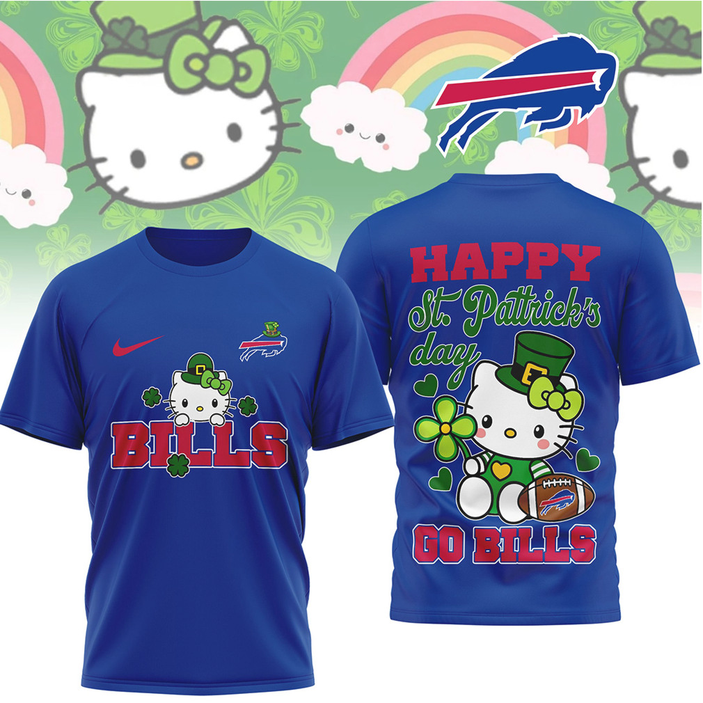 Buffalo Bills Hello Kitty St. Patrick's Day Lucky Shamrock Football Fan T Shirt Buffalo Bills Hello Kitty St. Patrick's Day Lucky Shamrock Football Fan T Shirt