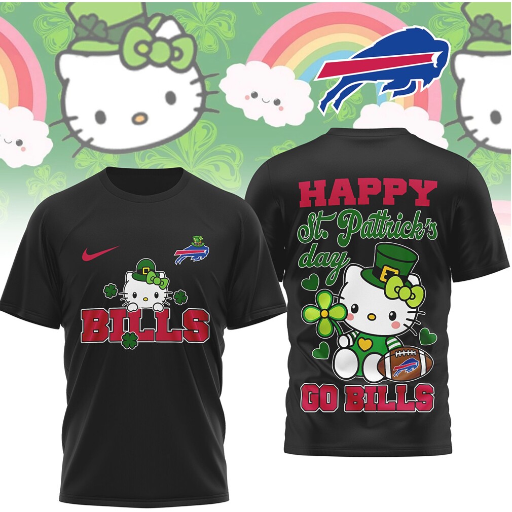 Buffalo Bills Hello Kitty St. Patrick’s Day Lucky Shamrock Football Fan T Shirt Buffalo Bills Hello Kitty St. Patrick’s Day Lucky Shamrock Football Fan T Shirt