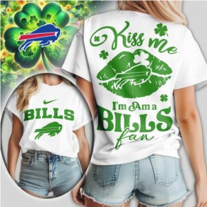 Buffalo Bills Kiss Me I'm A Fan St. Patrick's Day Women's Green Football Shirt
