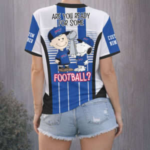 Buffalo Bills Official Super Bowl x Peanut V neck Baseball Jersey Buffalo Bills Official Super Bowl x Peanut V neck Baseball Jersey