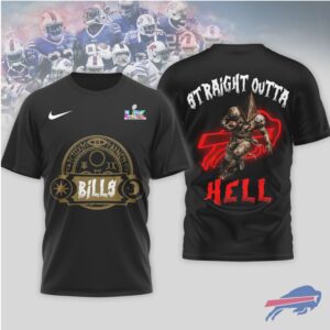 Buffalo Bills “Straight Outta Hell” Horror Graphic T Shirt