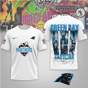 Carolina Panthers Green Day Rock Band Mashup Nike Performance Football Fan Shirt