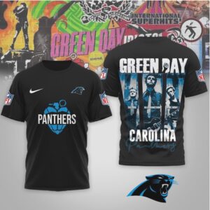 Carolina Panthers Green Day Rock Band Mashup Nike Performance Football Fan Shirt