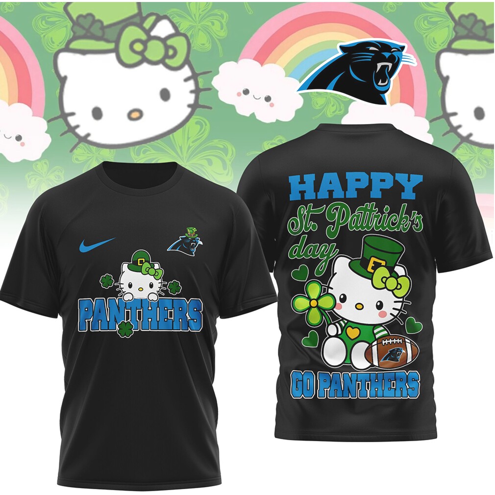 Carolina Panthers Hello Kitty St. Patrick’s Day Lucky Shamrock Football Fan T Shirt Carolina Panthers Hello Kitty St. Patrick’s Day Lucky Shamrock Football Fan T Shirt