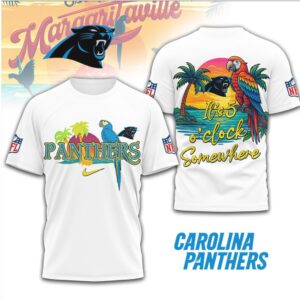 Carolina Panthers Official NFL It's 5 O'clock Somewhere 3D Shirt