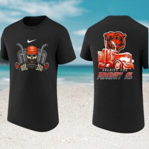 Chicago Bears Burning The Midnight Oil Trucker Skull Football Fan T Shirt Chicago Bears Burning The Midnight Oil Trucker Skull Football Fan T Shirt