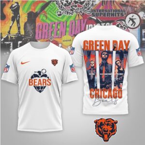 Chicago Bears Green Day Rock Band Mashup Nike Performance Football Fan T Shirt
