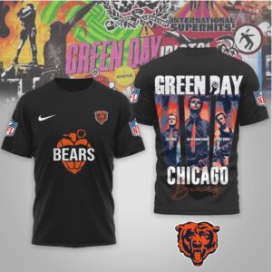 Chicago Bears Green Day Rock Band Mashup Nike Performance Football Fan T Shirt