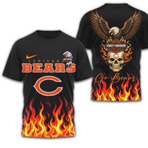 Chicago Bears Official NFL Eagle Harley Davidson 3D Shirt Chicago Bears Official NFL Eagle Harley Davidson 3D Shirt