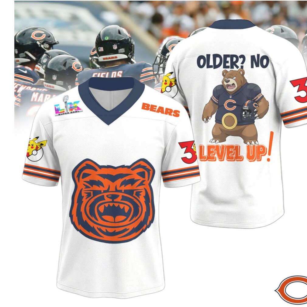 Chicago Bears Official Super Bowl x Pokemon 30th Anniversary V neck Jersey Chicago Bears Official Super Bowl x Pokemon 30th Anniversary V neck Jersey