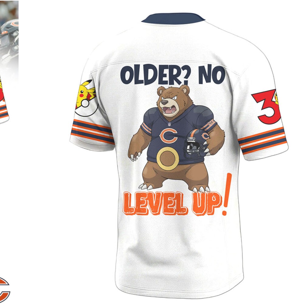 Chicago Bears Official Super Bowl x Pokemon 30th Anniversary V neck Jersey Chicago Bears Official Super Bowl x Pokemon 30th Anniversary V neck Jersey