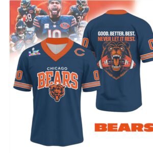 Chicago Bears Official V neck Baseball Jersey