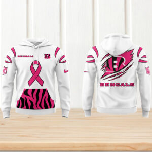 Cincinnati Bengals Breast Cancer Awareness Month Pink Ribbon Hoodie