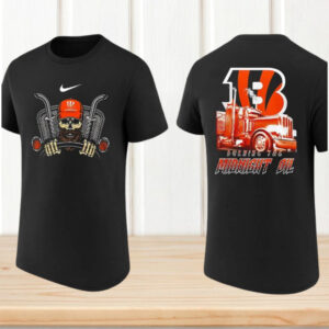 Cincinnati Bengals Burning The Midnight Oil Trucker Skull Football Fan T Shirt