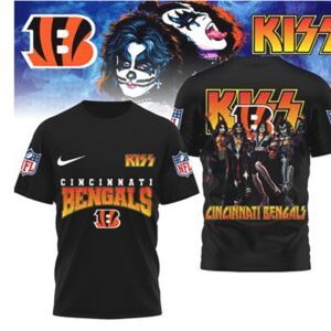 Cincinnati Bengals Game Day 2026 Official NFL Kiss Band 3D Shirt