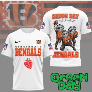 Cincinnati Bengals “Green Day Meets Football” Cartoon Graphic Tee