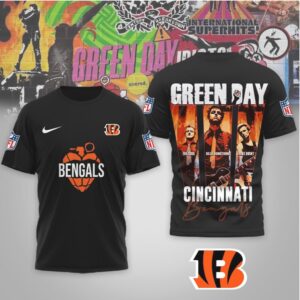 Cincinnati Bengals Green Day Rock Band Mashup Nike Performance Football Fan Shirt