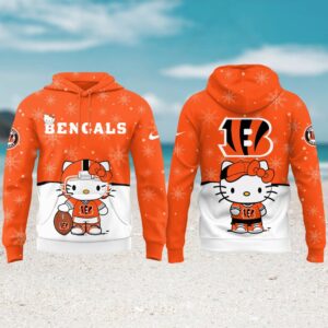 Cincinnati Bengals Hello Kitty Cute NFL Hoodie Cincinnati Bengals Hello Kitty Cute NFL Hoodie
