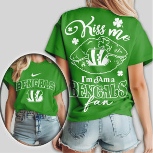 Cincinnati Bengals Kiss Me I’m A Fan St. Patrick’s Day Women’s Football Fan Shirt Cincinnati Bengals Kiss Me I’m A Fan St. Patrick’s Day Women’s Football Fan Shirt