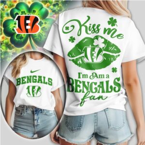 Cincinnati Bengals Kiss Me I'm A Fan St. Patrick's Day Women's Football Fan Shirt
