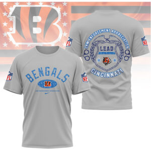 Cincinnati Bengals Law Enforcement Appreciation LEAD T Shirt Cincinnati Bengals Law Enforcement Appreciation LEAD T Shirt