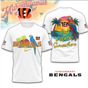 Cincinnati Bengals Official NFL It's 5 O'clock Somewhere 3D Shirt
