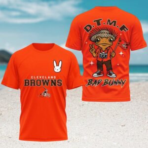 Cleveland Browns Bad Bunny DTMF Frog Orange Football Fan T Shirt Cleveland Browns Bad Bunny DTMF Frog Orange Football Fan T Shirt