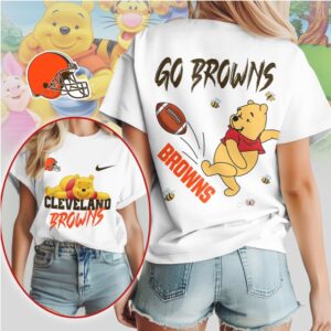 Cleveland Browns Football Official NFL Winnie The Pooh Shirt