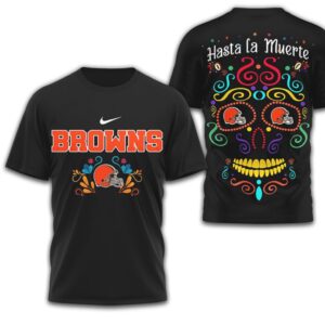 Cleveland Browns Official NFL Day of the Dead 3D Shirt