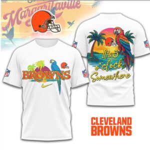 Cleveland Browns Official NFL It's 5 O'clock Somewhere 3D Shirt