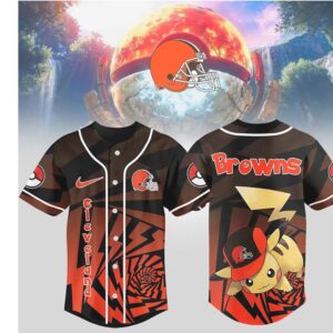 Cleveland Browns Official NFL Pikachu Jersey Shirt
