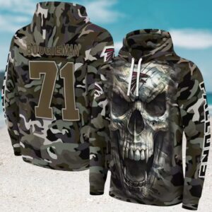 Customized Atlanta Falcons Camo Skull Hoodie Customized Atlanta Falcons Camo Skull Hoodie