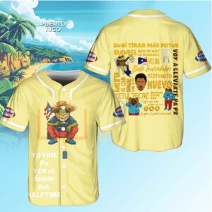 Retro Puerto Rico Coqui Frog Baseball Jersey Custom Name Summer Beach Apparel