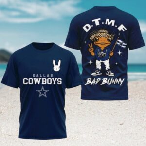 Dallas Cowboys Bad Bunny DTMF Frog Navy Blue Football Fan T Shirt Dallas Cowboys Bad Bunny DTMF Frog Navy Blue Football Fan T Shirt