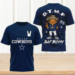 Dallas Cowboys Bad Bunny DTMF Frog Navy Blue Football Fan T Shirt