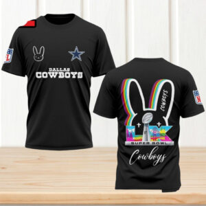 Dallas Cowboys Bad Bunny Super Bowl LX T Shirt NFL Football Fan Graphic Apparel T Shirt