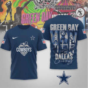 Dallas Cowboys Green Day Rock Band Mashup Nike Performance Football Fan Shirt Dallas Cowboys Green Day Rock Band Mashup Nike Performance Football Fan Shirt
