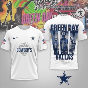 Dallas Cowboys Green Day Rock Band Mashup Nike Performance Football Fan Shirt