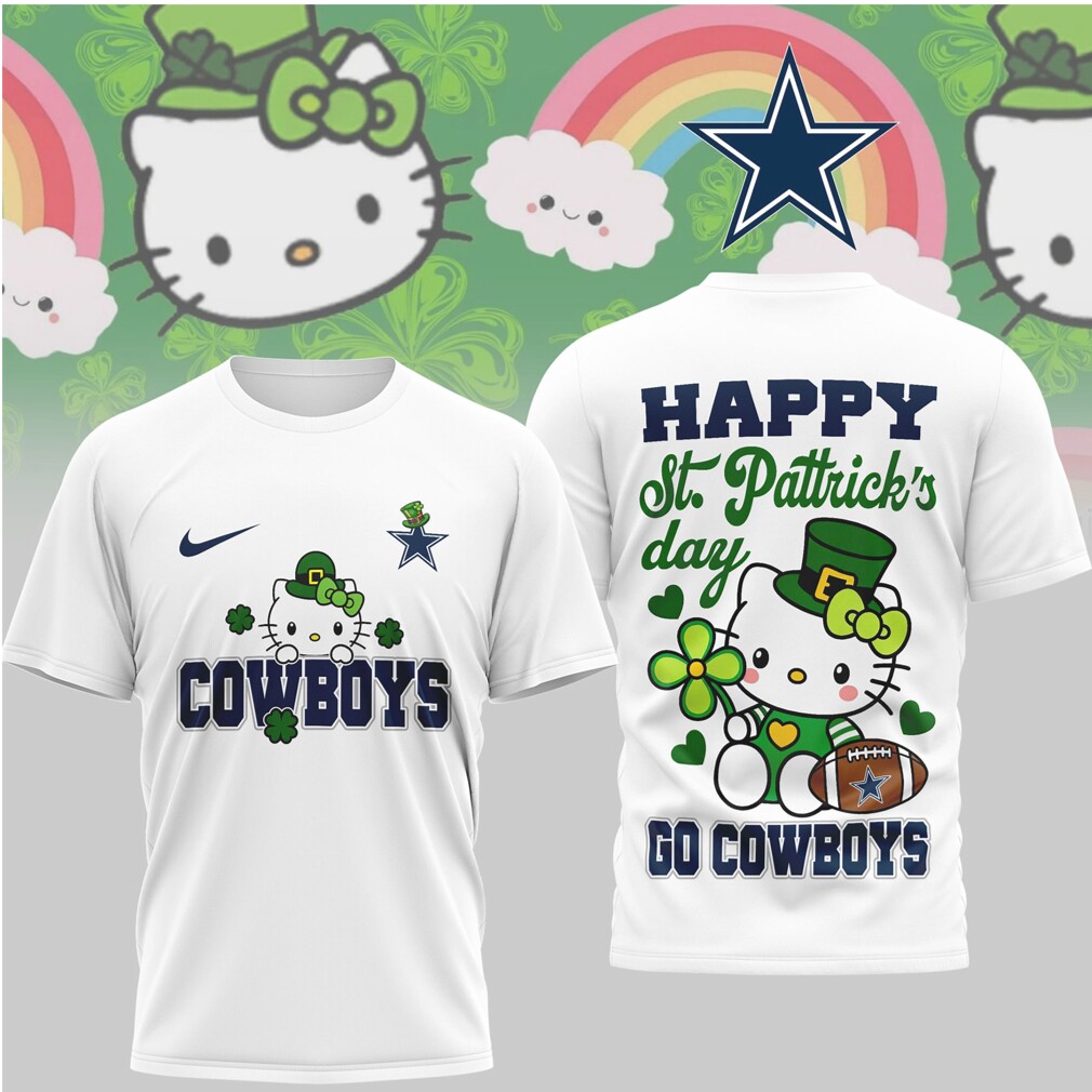 Dallas Cowboys Hello Kitty St. Patrick's Day Lucky Leprechaun Football Fan T Shirt Dallas Cowboys Hello Kitty St. Patrick's Day Lucky Leprechaun Football Fan T Shirt