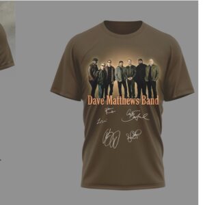 Dave Matthews Band Summer Tour 2026 Signed Graphic Band T Shirt Brown Shirt Dave Matthews Band Summer Tour 2026 Signed Graphic Band T Shirt Brown Shirt