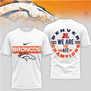 Denver Broncos AFC Champions We Are The Champions Nike Logo Football Fan Shirt