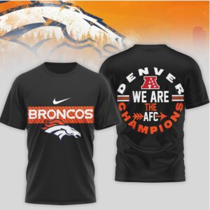 Denver Broncos AFC Champions We Are The Champions Nike Logo Football Fan Shirt