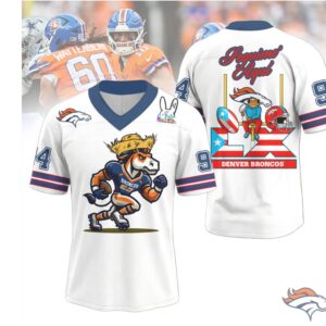 Denver Broncos Official Benito Bowl V neck Baseball Jersey Denver Broncos Official Benito Bowl V neck Baseball Jersey