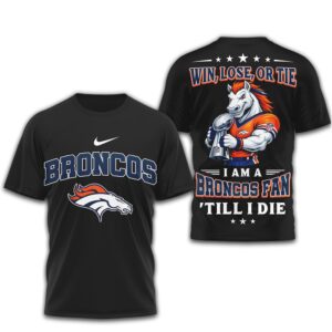 Denver Broncos Official NFL Football Fan Till I Die 3D Shirt
