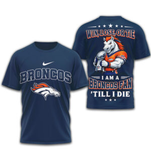 Denver Broncos Official NFL Football Fan Till I Die 3D Shirt